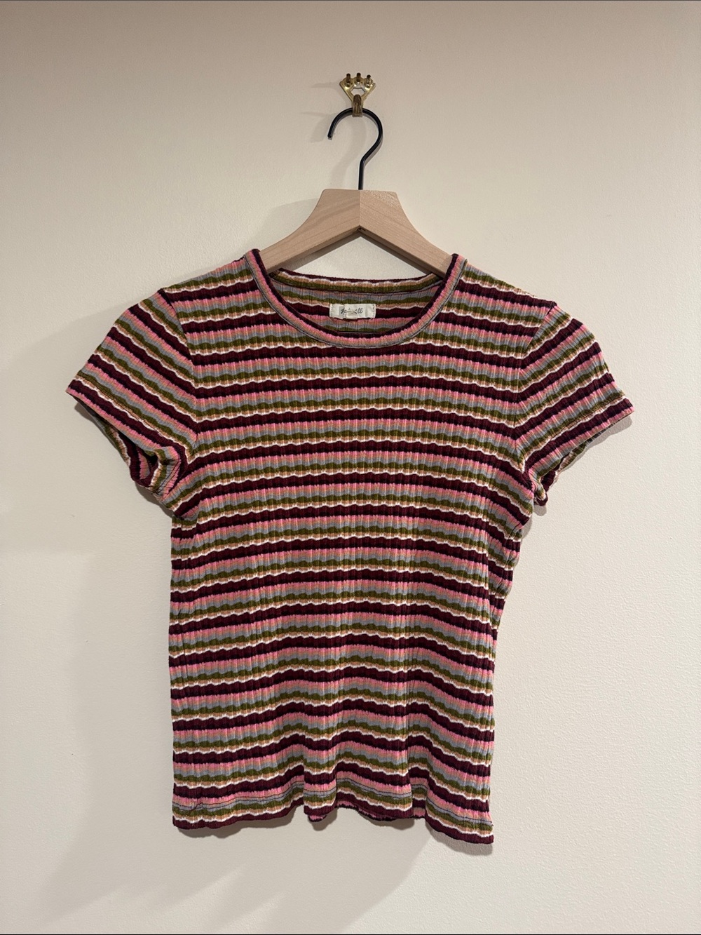Madewell Ribbed Baby Tee In Dusty Burgundy